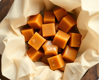 Caramels artisanaux fabriqués à l'ancienne, gourmandise pour cadeau invité Shanfetes