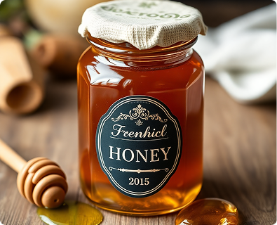 Miel français naturel en pot personnalisé, cadeau invité mariage champêtre Shanfetes